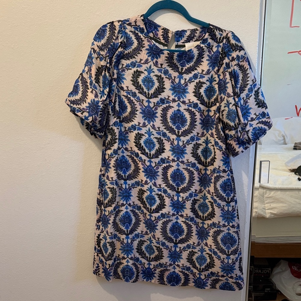 Umgee Navy and Cream Floral Mini Dress